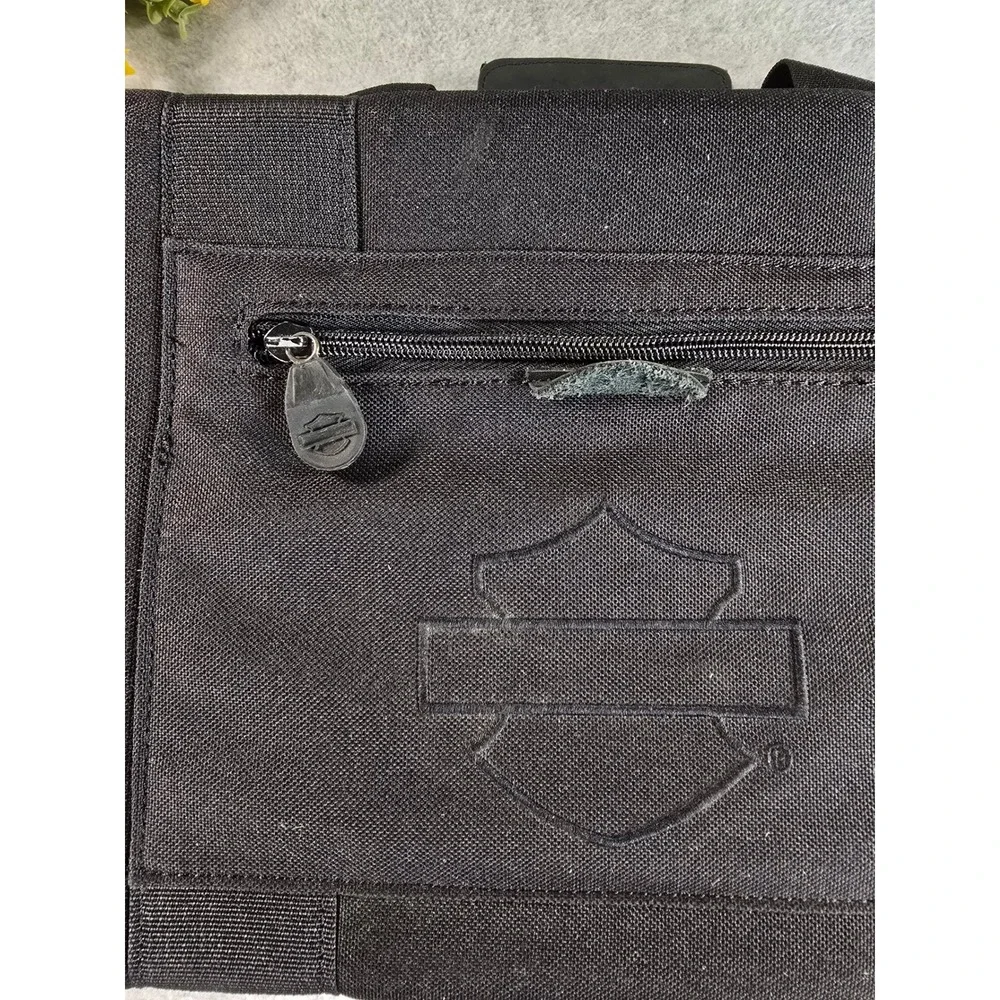 Harley Davidson Black Nylon Hard Saddlebag Liner Travel Bag Embroidered Logo